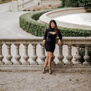 Elegant Black Cut-Out Dress